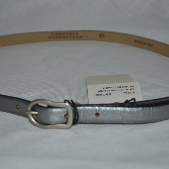 NWT $335 Sz 85 XS/S Dorothee Schumacher Nightfever Silver Leather Skinny Belt main image 7